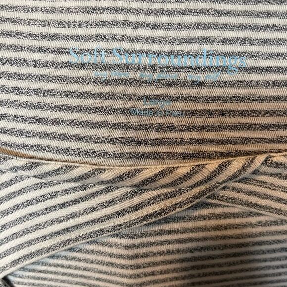 Soft Surroundings | Striped Grey & White Hyacinth Top Size Large - Picture 5 of 5